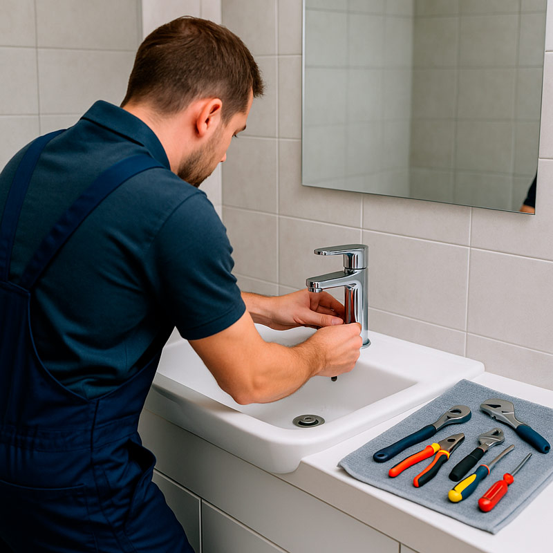 fontanero instalando grifo aseso fontanero instalando grifo aseso